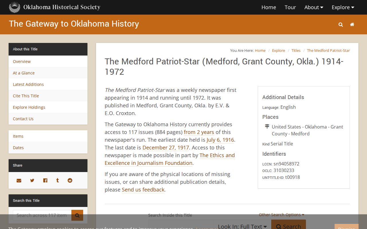 Grant County crime news Medford Patriot-Star historical archive